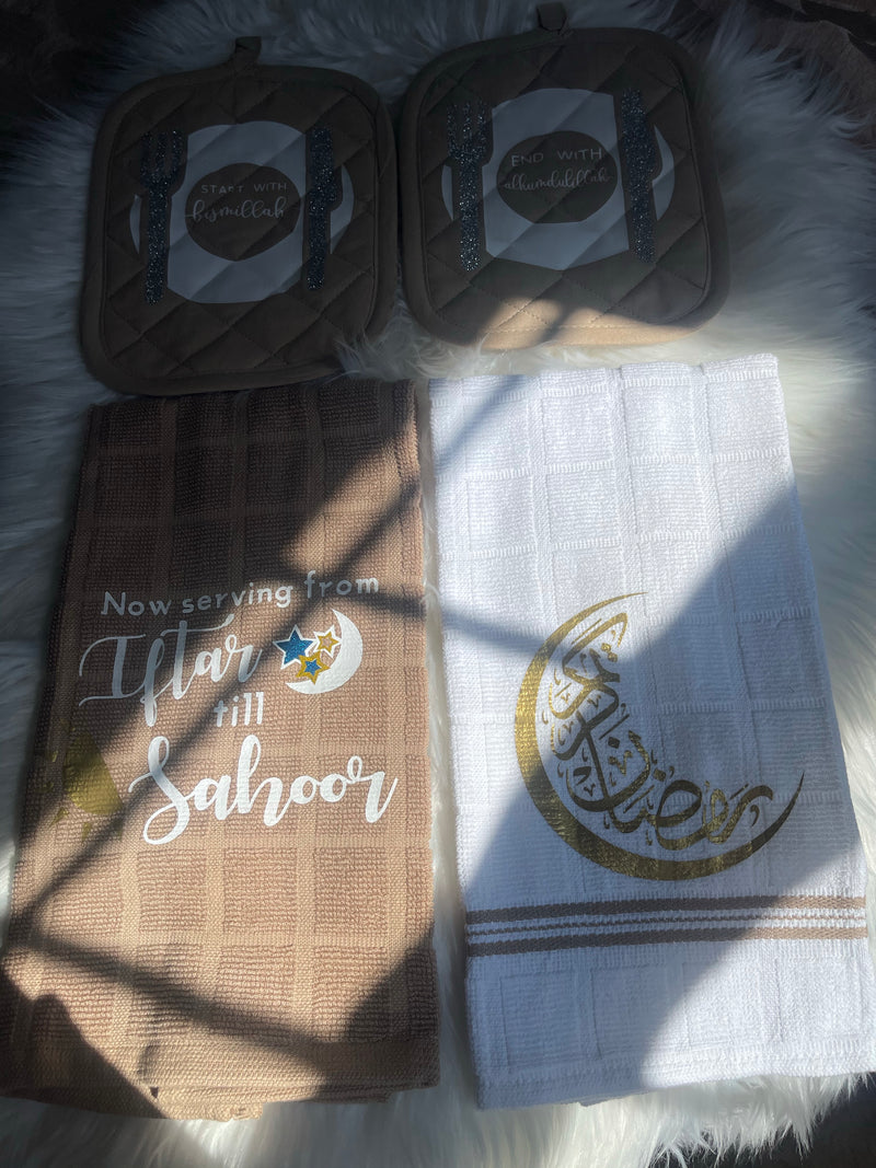2021 Ramadan Mubarak Personalized Kitchen Decor Set